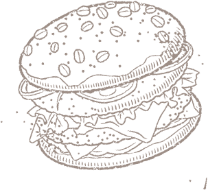 ハンバーガーのイラスト